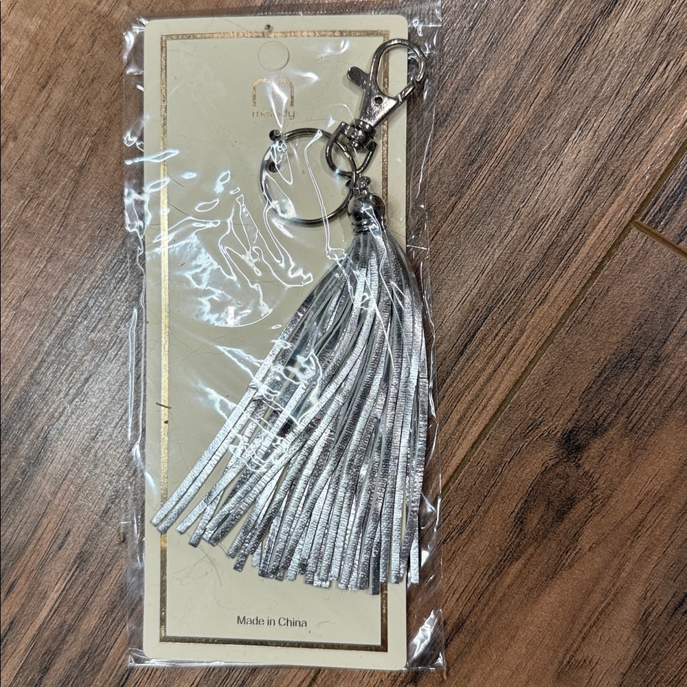 Metallic Tassel Key  Card Holder Charm Gold Silver Black